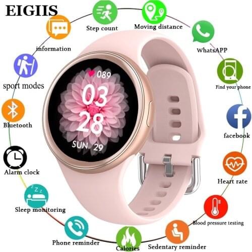 2021 Women smartwatch Sport Fitness touch screen Smart Watch Heart rate Activity tracker Fitness watch For women men Android IOS