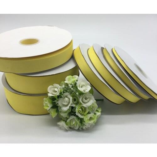 5Yards Yellow 6mm 10mm 15mm 20mm 25mm 38mm 50mm Wide Monochrome Grosgrain Ribbon Hair Bows Wedding DIY Crafts