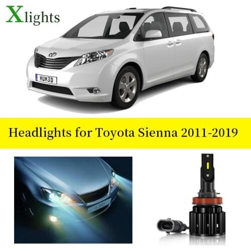 Car Led Headlight Canbus Bulb For Toyota Sienna 2011 2012 2013 2014 2015 2016 2017 2018 2019 Low High Beam Auto Accessories