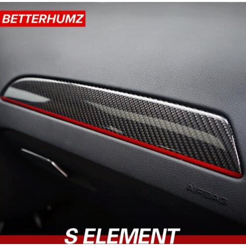 BETTERHUMZ Carbon Fiber Door Panel Sticker Trim Cover Copilot Dashboard Trim Panel Car Sticker For Audi A4 2009-2016 Accessories