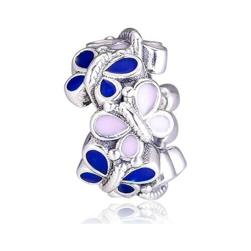 Spring Garden Butterfly Arrangement Spacer Beads For Jewelry Making Sterling Silver Jewelry Woman DIY Beads Free Shipping
