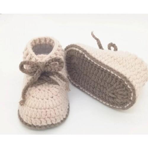 QYFLYXUEBaby Gift Neonatal Knitted Baby Shoes, Garden Strap High-Help Baby Cotton Thread Baby Shoes