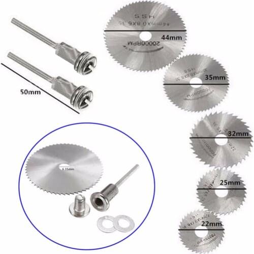 HSS Circular Wood Cutting Saw Blade Disc Mandrels Rotary Tool 7PCS/SET M02
