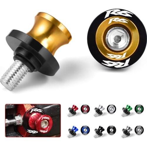 For Yamaha YZF R6 YZFR6 YZF-R6 1998-2020 Motorcycle Swingarm Spools 6MM Stand Screws CNC Aluminum Motorcycle Accessories