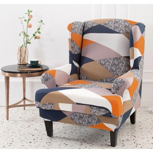 Elastic Wingback Chair Cover Geometric Sloping Armchair Covers Sofa Protector All Inclusive Slipcover Wedding Banquet Decor