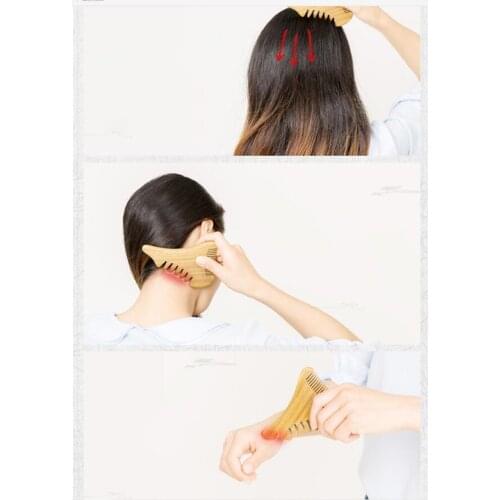 Wide Tooth Hair Beard Pick Comb Wooden Travel Pocket Size Antistatic Frizz Free for Scalp Massage Thick Hair Curly Hair