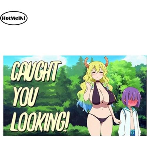 HotMeiNi 13cm x 7.4cm Caught You Looking! Dragon Maid Quetzalcoatl Vinyl Sticker for Window Bumper Decal Cartoon Car Stickers