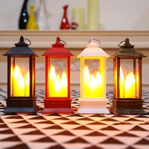 Halloween Christmas Simulation Three Candle Wind Lamp Led Simulation Candle Small Oil Lamp Bar Home Desktop Decoration Supplies