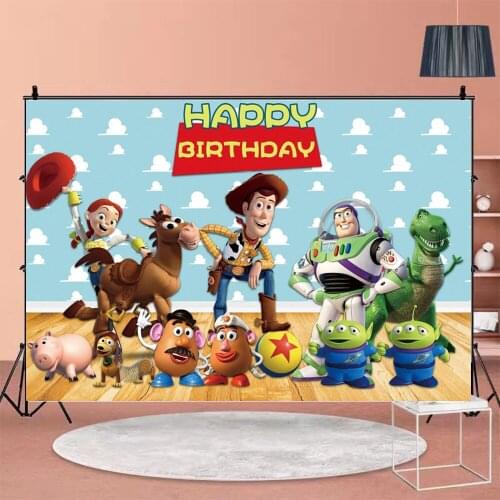 Toy Story Buzz Lightyear Customize Photo Shootings Backdrops Baby Shower Happy Birthday Photography Party Wedding Decorations