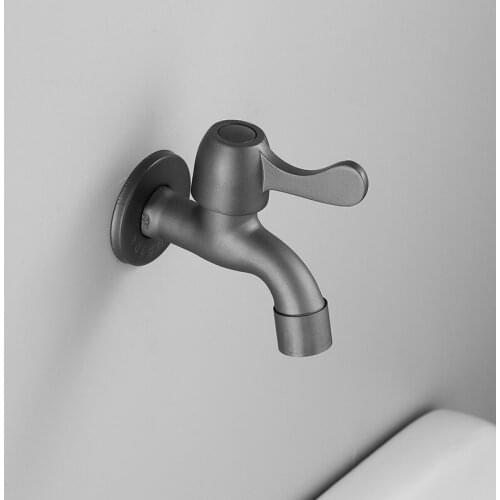Bathroom Black Gray Single Cold Tap Wall Washing Machine Single Tap Cold Water Faucet Garden Mop Tap Toilet Bibcock