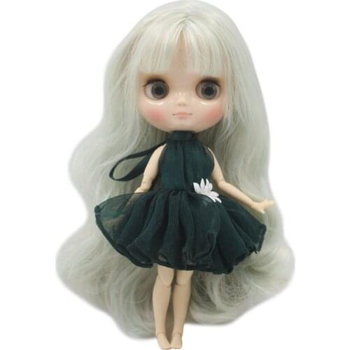 Nude middie blyth joint doll light green hair Transparent face suitable DIY gift for girl like the icy doll middle blyth