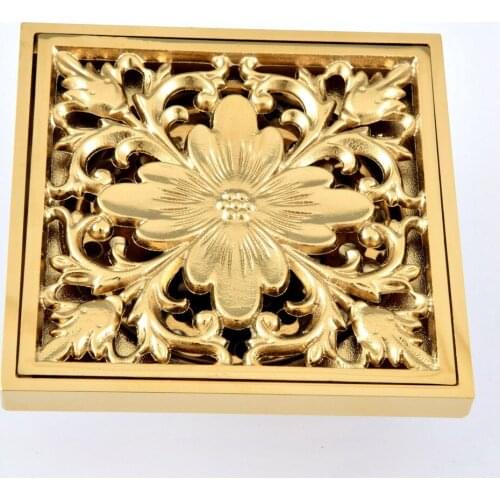 Gold Color Brass Bathroom Floor Anti-odor and Insect-Proof Shower Drain Dhr085