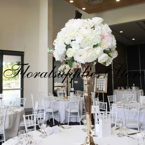 Metal Tall Wedding Flower Vase Modern Table Creative Home Decorative Artificial Flower Bottle for Wedding
