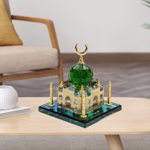 Taj Mahal Miniature Model Muslim Crystal Gilded Taj Souvenir Mosque Indian Building Model Indian Gift Desktop Decoration