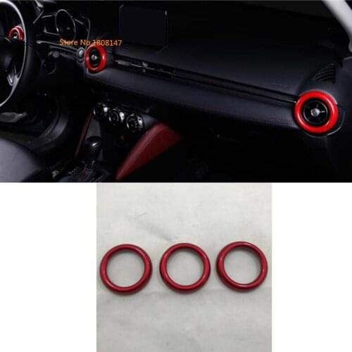For Mazda CX-3 CX3 2017 2018 2019 2020 Car Sticker Air Conditioner Vent Outlet Garnish Decoration Interior Frame Trim 3pcs