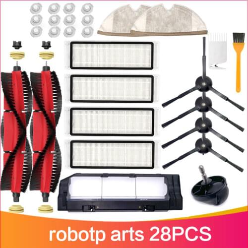 Whole Set Parts for Xiaomi Roborock S50 S51 S55 Black Vacuum Cleaner Mi Robot (Brush + Filter + Mop + Wheel + Brush Cover)