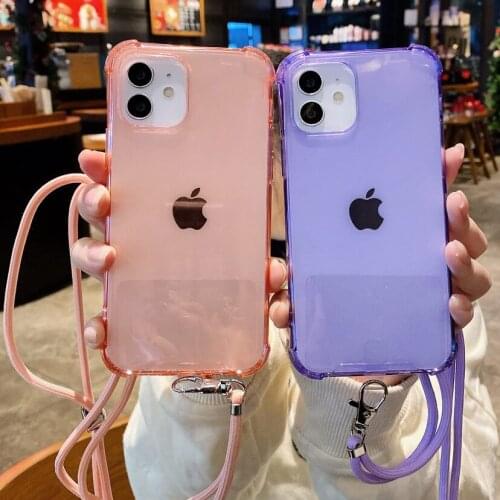 Transparent with Srtip case For iPhone 12 Case 12 Pro 12 Mini soft Phone case For iPhone SE 2020 11 Pro XS Max X XR 8 7 Plus