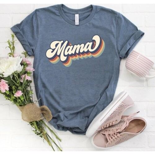 Retro Mama Shirt Mom Life T-shirt Mommy To Be Motherhood Shirts Strong As A Mothe Vintage 70s Graphic Tee