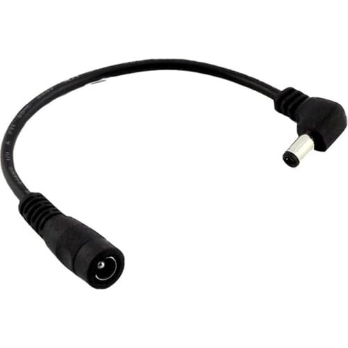 2x DC Power 5.5mm x 2.5mm Male Plug Right Angle To 5.5 x 2.1mm Female Adapter Connector Cable 20cm