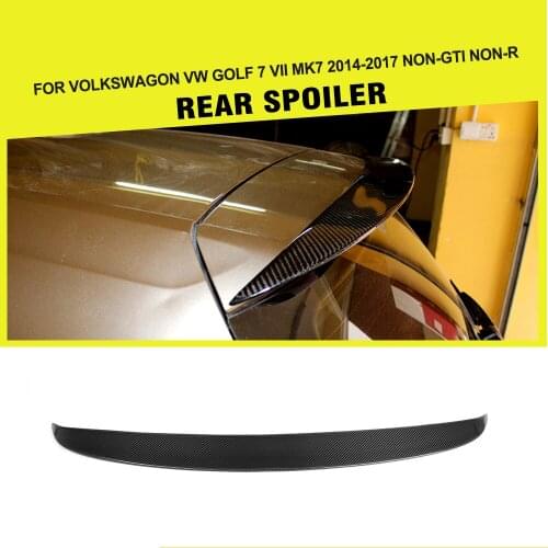 Car Style Carbon Fiber / FRP Rear Wing Roof Boot Lip Spoiler for Volkswagen VW Golf 7 VII MK7 Standard 2014 - 2017