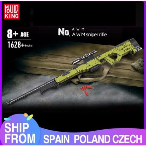 MOULD KING Building Blocks Gun Toys The MOC AWM Sniper Rifle Model Assembly Bricks Kids Educational DIY Toys Christmas Gift