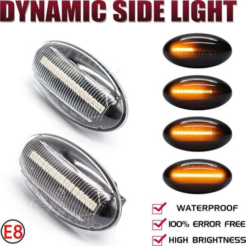Led Dynamic Side Marker Turn Signal Indicator Repeater Light For Peugeot 307 206 407 107 607 Citroen C1 C2 C3 C9 Car accessories