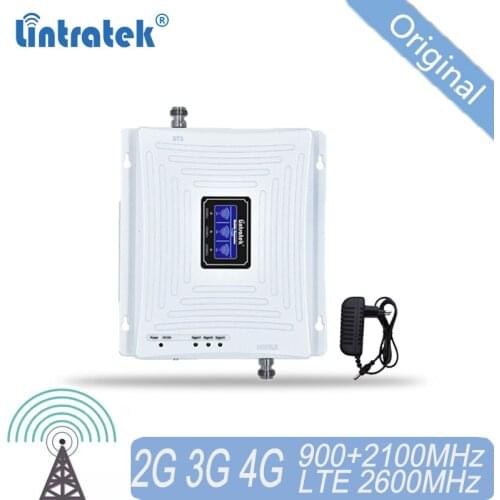 Tri Band Cell Phone Signal Repeater 2G 3G GSM 900 UMTS WCDMA 2100+4G FDD LTE 2600 Mobile Signal Booster Amplifier Antenna Set 35
