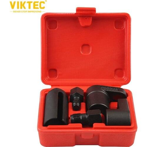 Viktec 5pc Oxygen and Sensor Vacuum Sockets with Spark Plug Thread Chasers Set