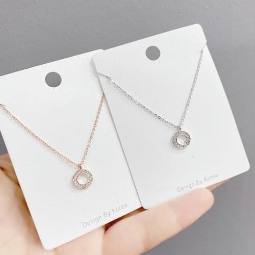 Korean Style New Full Diamond Ring Necklace Female Personality Clavicle Chain Pendant Jewelry