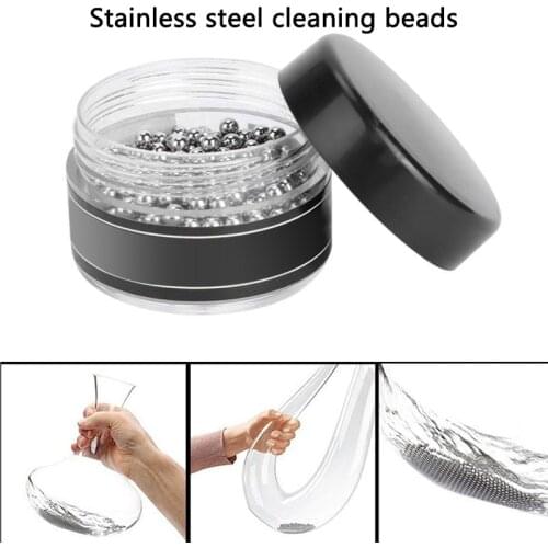 300pcs Metal Cleaning Beads Tea Stains Clean Glass Bottle Cleaning Ball Pellets Stainless Steel Bead Shisha Hookah Accessories