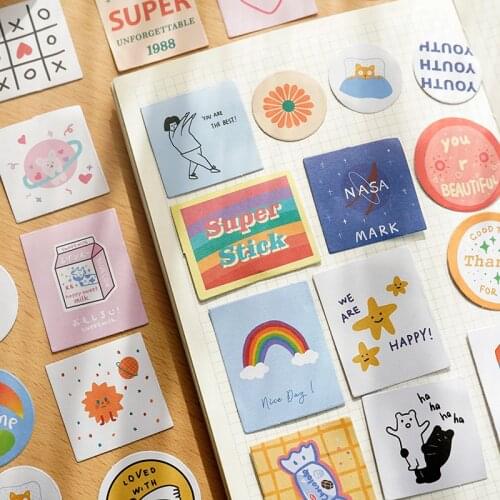 40Pcs/Pack Cute Cartoon Stickers Set Scrapbooking Diary Journal Decorative Stick Label School Stationery Album Envelope Sticker