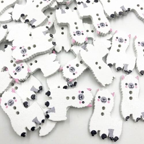 50Pcs Mix Wood Buttons Sheep Craft Scrapbook Sewing Appliques 25mm WB772