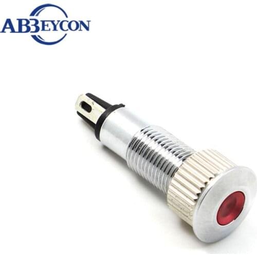 ABBEYCON high quality inclined 8mm Metal waterproof 12V/24 volt indicator led pilot light 20pcs/lot