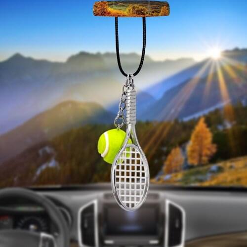 Bemost Car Pendant tennis ball Ornaments Automobiles Rearview Mirror Suspension Decoration Auto Accessories Styling Gifts