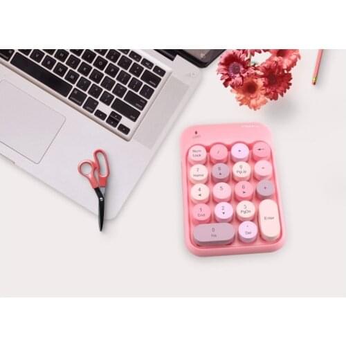 2.4G Wireless Keyboard Mini 18 Keys Numeric Keypad Computer Digital Keyboard For PC Accounting Tasks Pink Keyboard Makeup Series