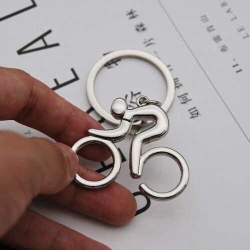 2021 Metal Sporty Man Bicycle Figure Keychain Keyring Trinket Souvenirs Creative Key Chain for Cycling Lover Biker Accessories