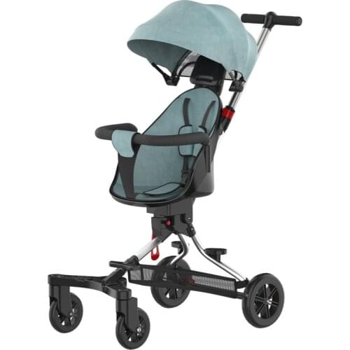 Children Portable Folding Two-way Baby Stroller Baby High Landscape Stroller Travel Trolley