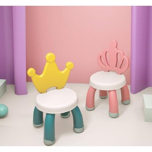 Sillon Niños Childrens Stools Plastic Reinforced Infant Nursery Baby Cartoon Dining Chair Seats Non-Slip Household Small Bench
