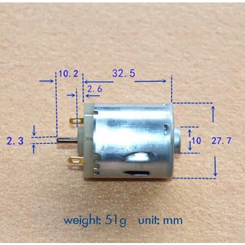 Reverse Output Shaft RS-365SA-10185A Carbon Brush Motor 365 Micro DC Motor for Car Models 6V-24V 4225-20095 rpm Shaft Dia 2.3mm