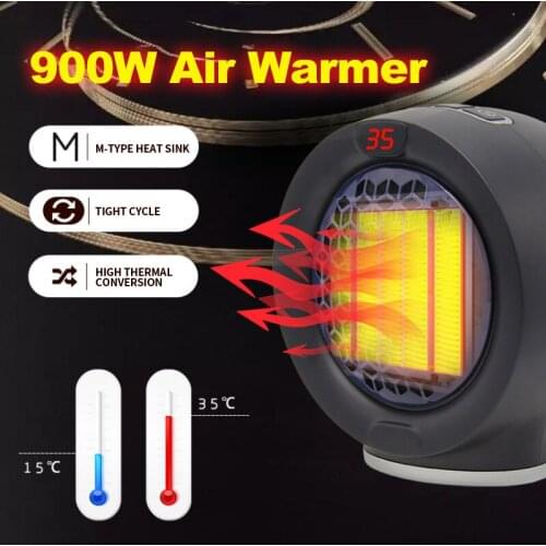 900W Electric Heater Mini Fan Heater Household Wall Handy Heating Stove Radiator Air Heater Hand Warmer Machine for Winter