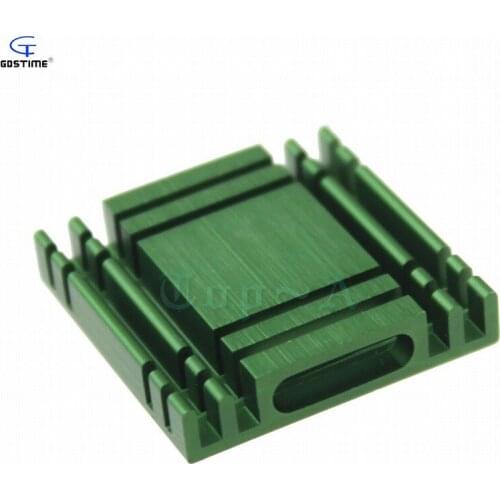 Gdstime 50pcs/lot Aluminum Heatsinks Radiator Cooling Fan Cooler 28x28x6mm Replacement Green Color