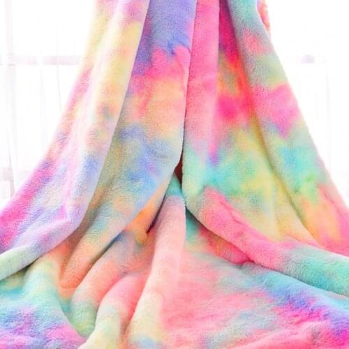 Imitation Rainbow Cloth Plush Fabric, Handmade Toy Bag Background Clothing Curtain Pillow Tablecloth Material Faux Fur Fabric