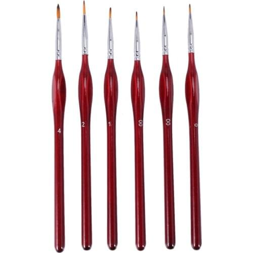 6-Piece Fine Paintbrushes - Detail Paint Brush Set - For Acrylic, Watercolor, Oil