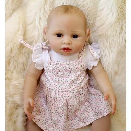 Dollmai 45CM Full Body Silicone Reborn Baby Doll Girl Bath Toys Soft Vinyl Fashion Dolls Lifelike Babies Boneca Bebe Dolls Meni
