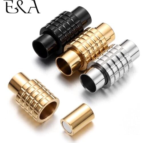 2pcs Stainless Steel Magnetic Clasps 6mm Hole Size for Leather Cord Magnet Lace Buckle Bracelet Jewelry DIY Making Accessories