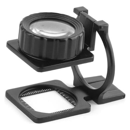 Metal Foldable Magnifier 20X Linen Tester Loupe Cloth Thread Counter Magnifying Glass Lens