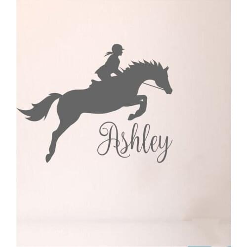 Personalized Name with Cowgirl Riding Horse wall decal, girls bedroom, personalized name wall decal, bedroom wall decal 2345