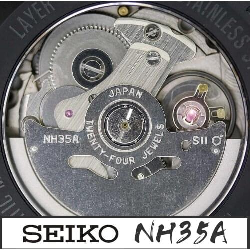 Original SEIKO SII NH35A/NH35 Automatic Mechanical Movement 3 O' clock White Datewheel Japan 4R35 Movt 24 Jewels Self-Winding