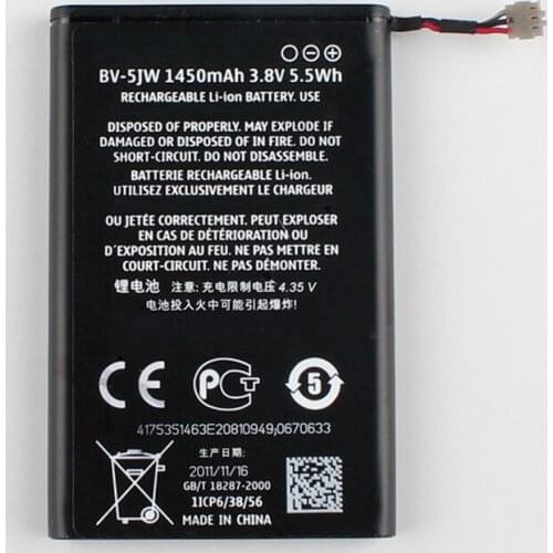 Original BV-5JW phone battery for Nokia Lumia 800 800C N9 N9-00 1450mAh