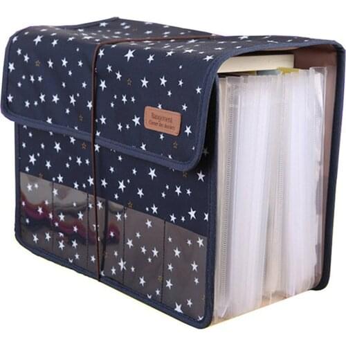 Cute Portable Expandable Accordion 12 Pockets A4 File Folder Oxford Expanding Document Briefcase